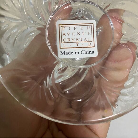 Fifth Avenue Ltd. 24% Lead Crystal Pedestal footed Bowl candy trinket platter - Picture 6 of 6